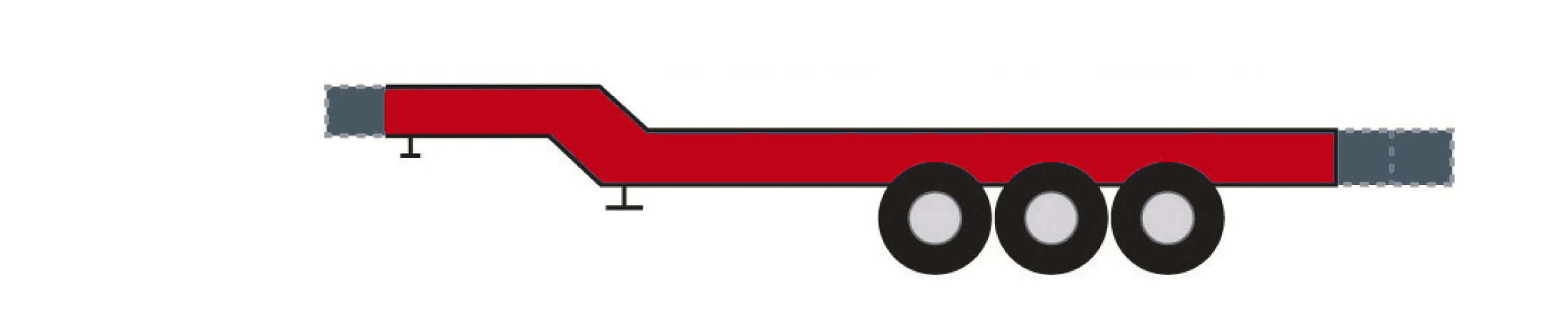 3-achs-45ft Chassis ausfahrbar Heck & Front