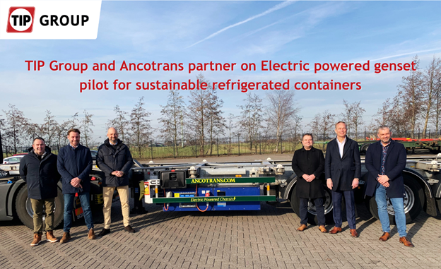 TIP Group en Ancotrans werken samen aan een pilotproject voor elektrisch aangedreven generator sets (gensets) voor duurzame koelcontainers.