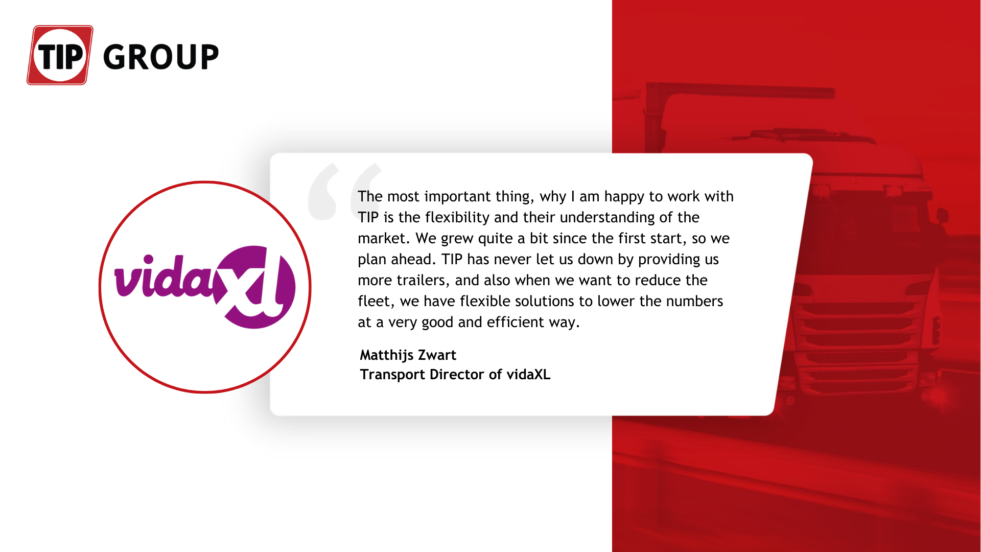vidaXL testimonial card